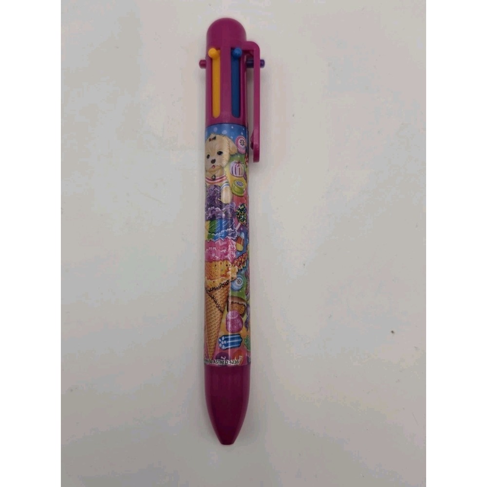 Vintage Lisa Frank 6 Color Pen Multicolor Ink Tested Works Puppy Kitty Cute